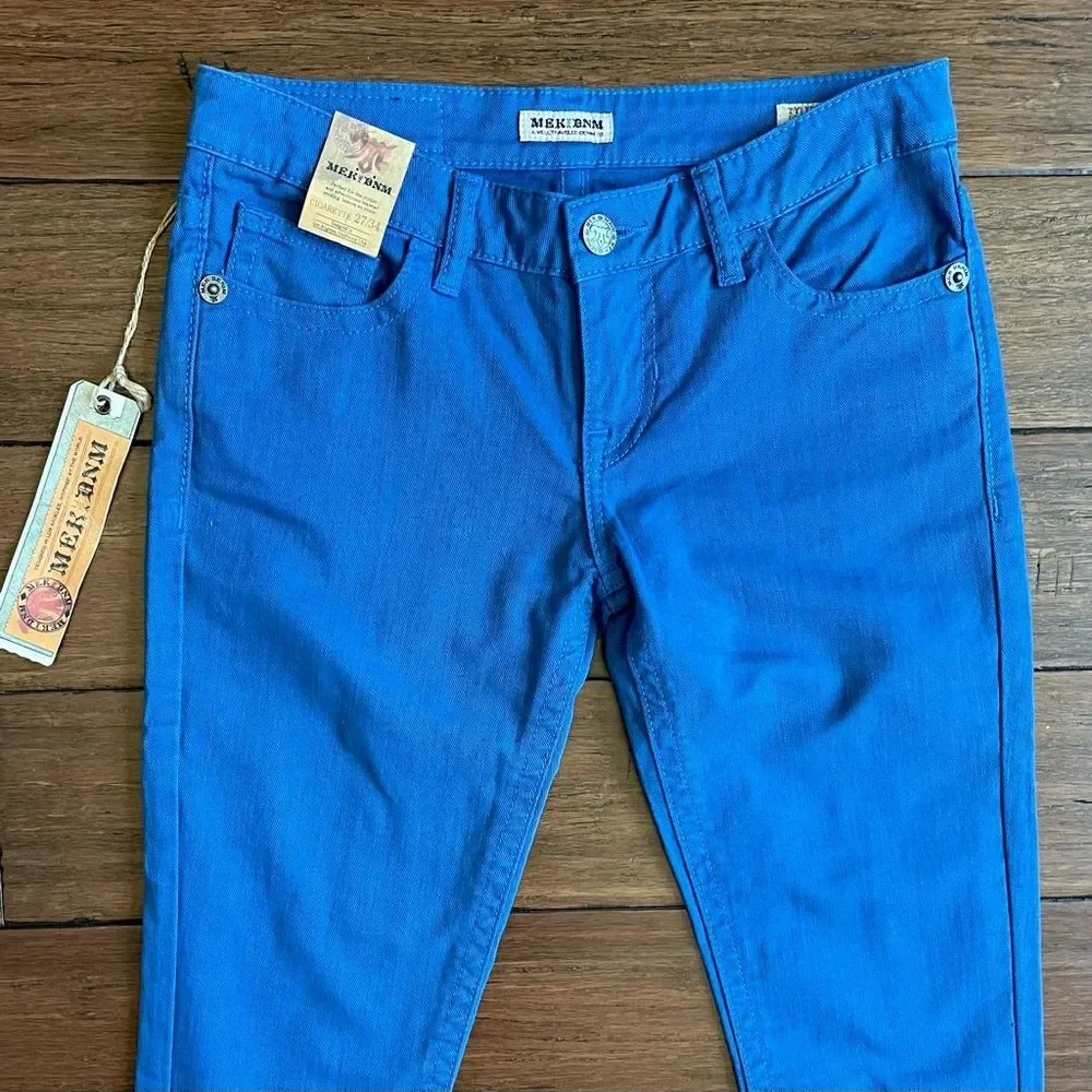 NWT MEK Denim Tyler Cigarette Blue Pants Size 27 × 34 - Picture 5 of 15